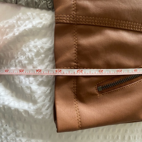 Brown/tan faux leather jacket, size small - Picture 11 of 11